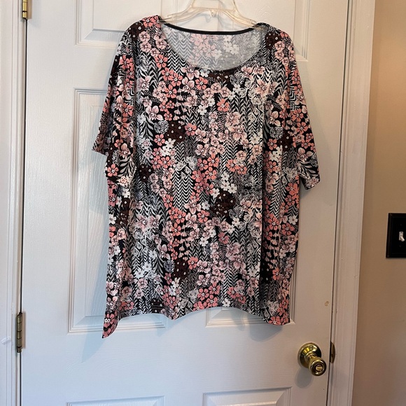 Women's Plus Size Floral Print Summer Vacation Top Loose/Relaxed Fit Top 18W 22W - Picture 3 of 8
